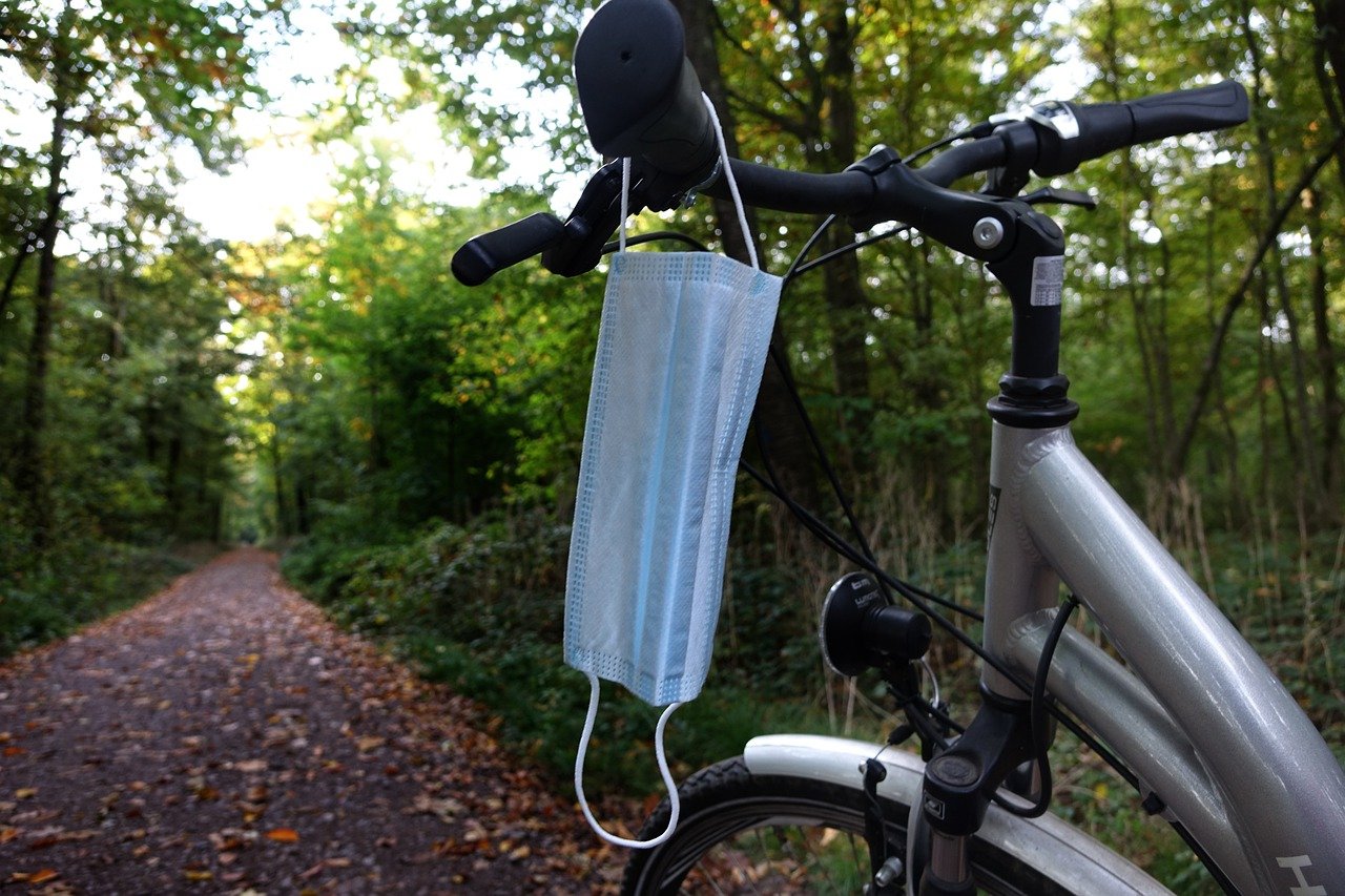 Covid - facemask on bike