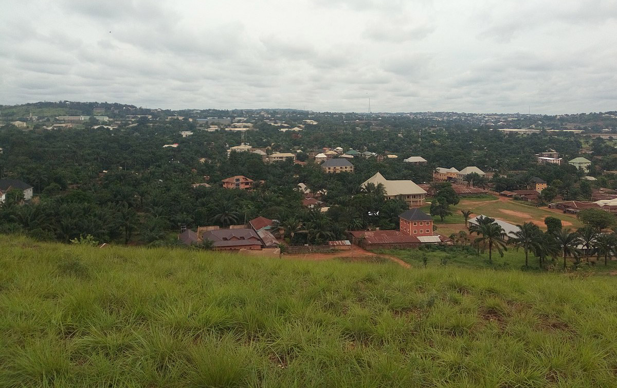 Ariel view of Nsukka from the mountains