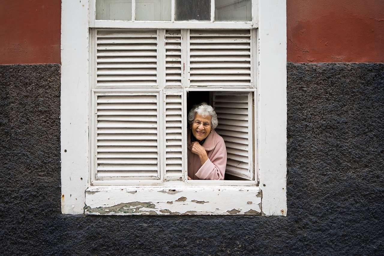 Old lady at a window