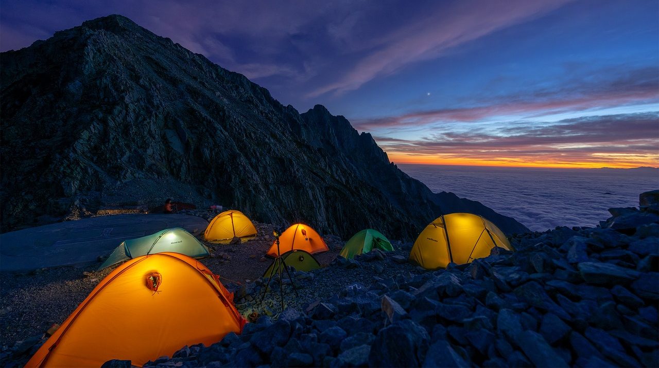 Tents in beautiful scenery