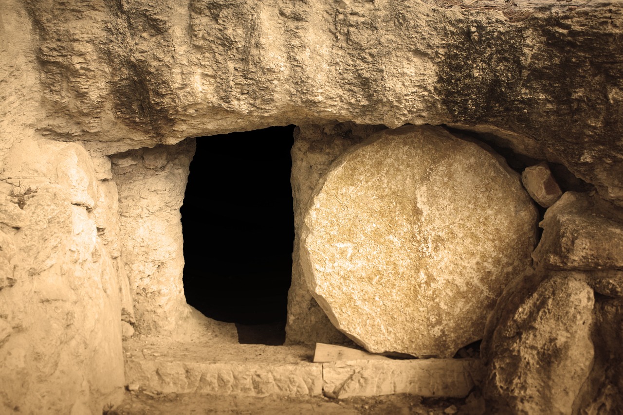 The opened tomb of Jesus