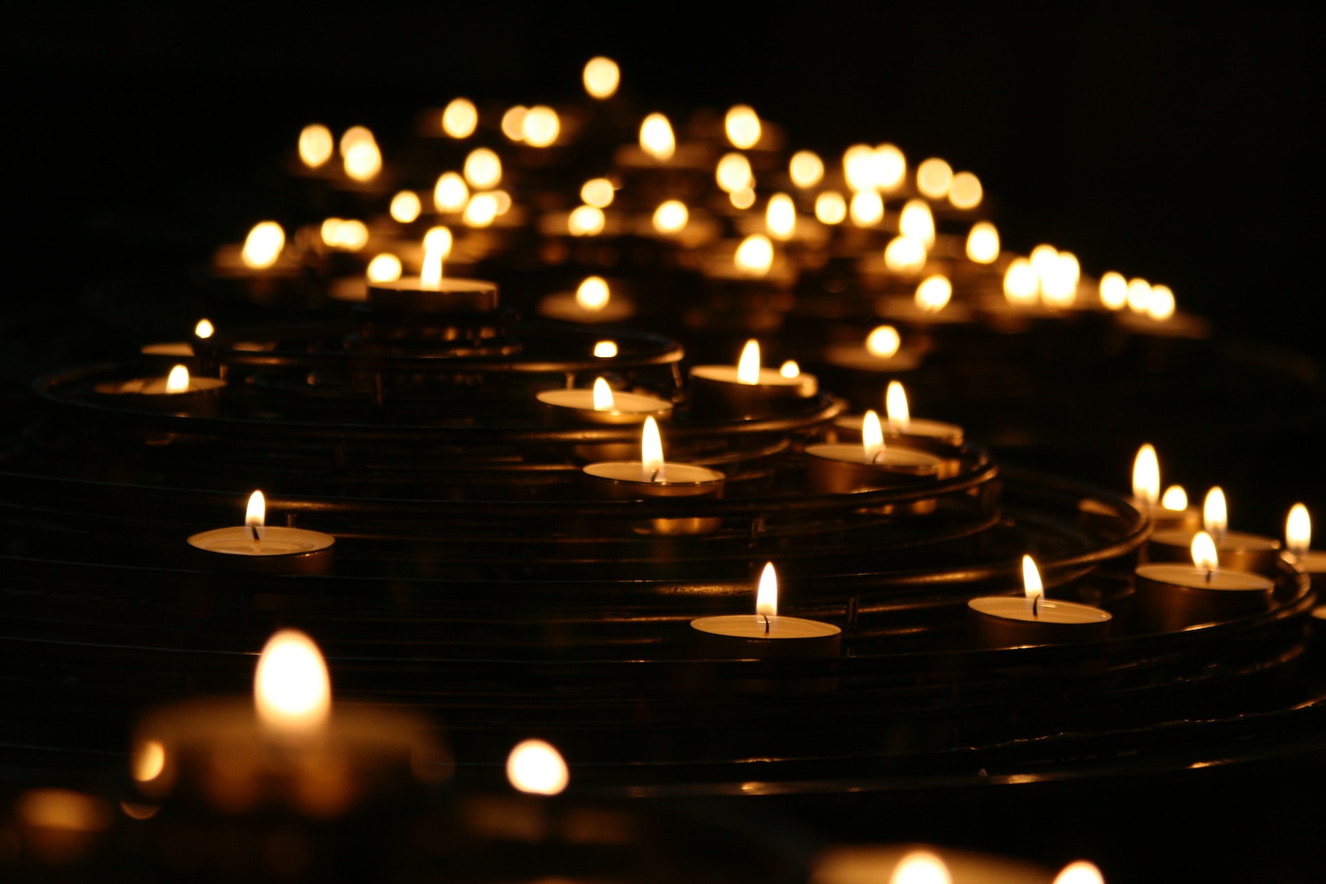 candles set against the dark night