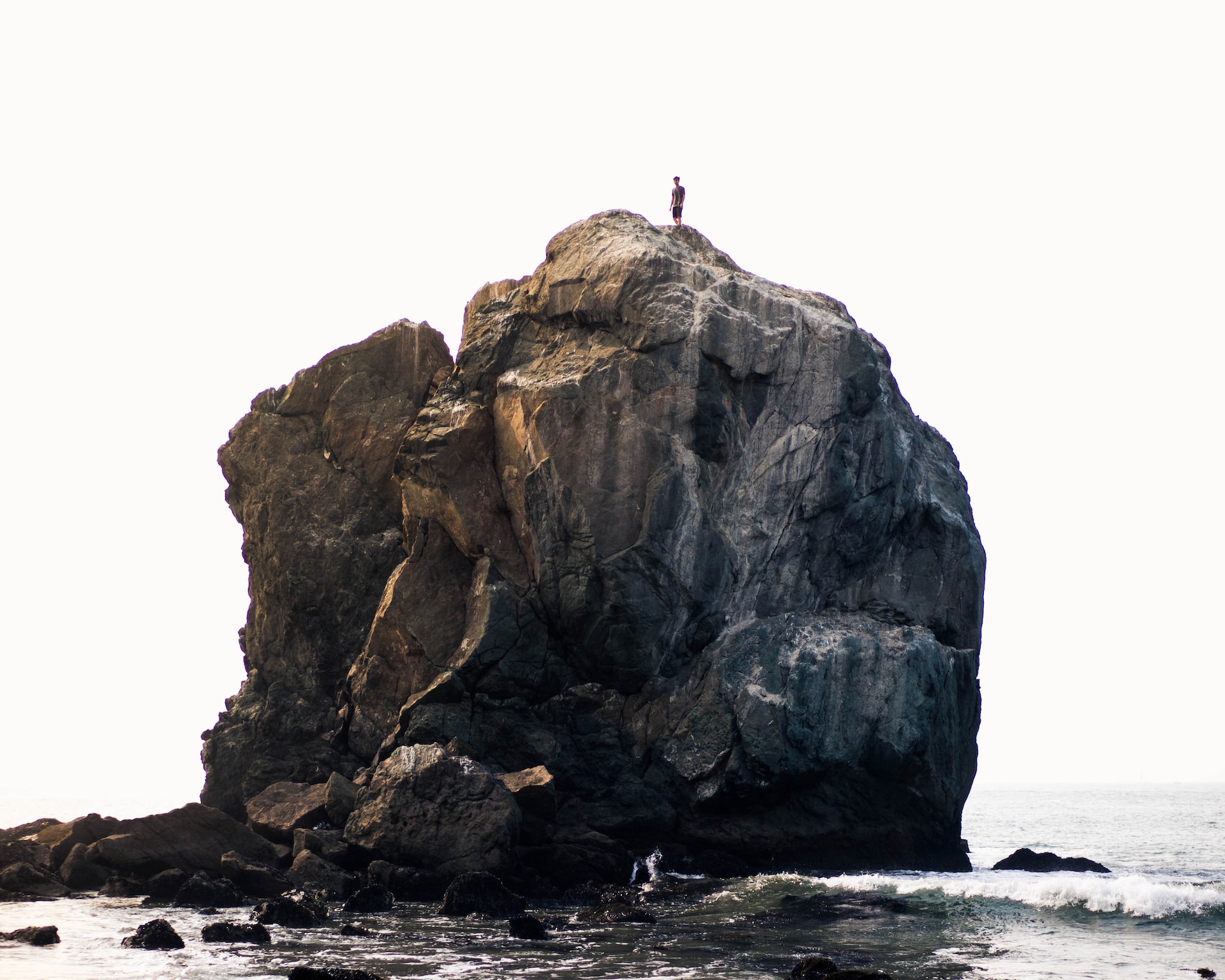 A man standing on a rock