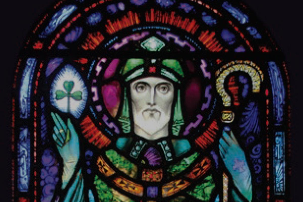 Stained-glass window of St Patrick