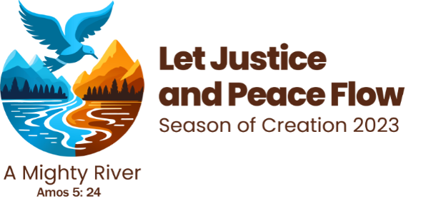 Let Justice and Peace Flow - Season of Creation 2023 logo
