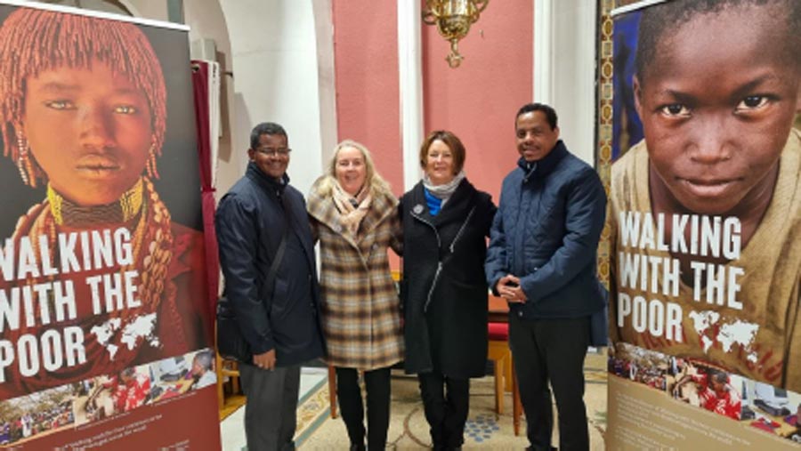 Fr Kilimpe Garbicha Wako (left) and Mammo Beriso Bulo (right) pictured, on a recent visit to Kimmage, with Gráinne O’Rourke (Fundraising Manager), and Connie O’Halloran (Overseas Development Officer).  