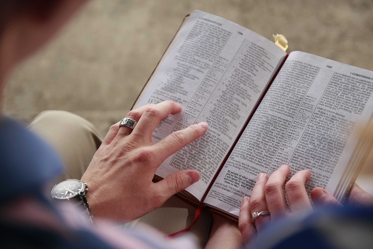 a person reading scripture