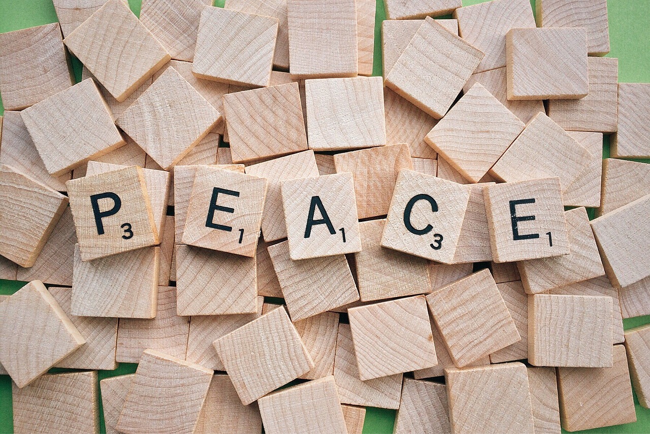 Peace in scrabble blocks